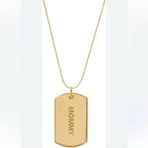 Uncommon James Gold 'MOMMY' Dog Tag Pendant Necklace 14k Gold Plated Brass